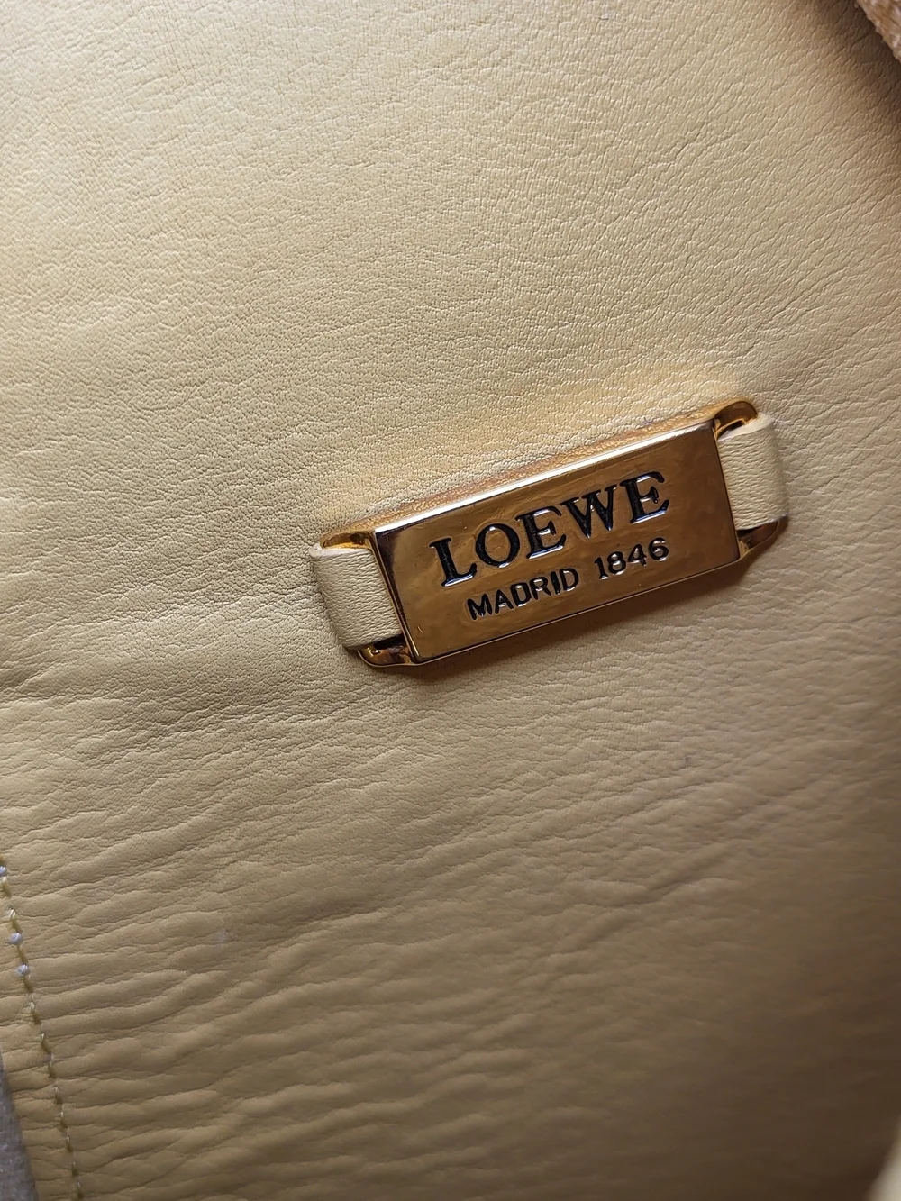 Loewe Anton Backpack-Shoulder in Pale Yellow Leather, Authentic w/COA